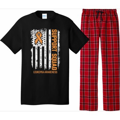 Leukemia Cancer Flag Support Squad Leukemia Cancer Awareness Pajama Set