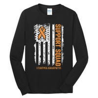 Leukemia Cancer Flag Support Squad Leukemia Cancer Awareness Tall Long Sleeve T-Shirt