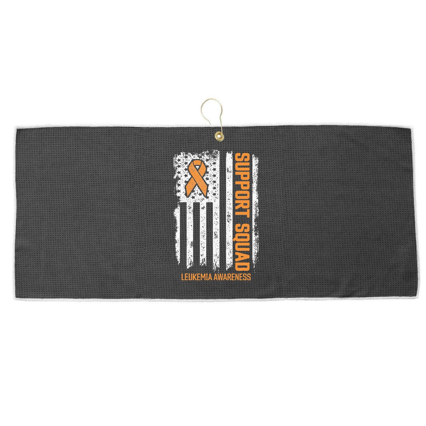 Leukemia Cancer Flag Support Squad Leukemia Cancer Awareness Large Microfiber Waffle Golf Towel