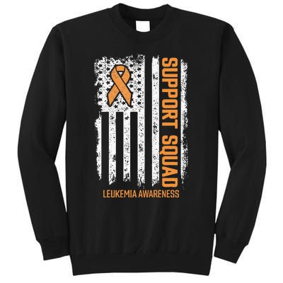 Leukemia Cancer Flag Support Squad Leukemia Cancer Awareness Tall Sweatshirt