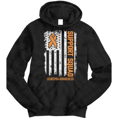 Leukemia Cancer Flag Support Squad Leukemia Cancer Awareness Tie Dye Hoodie