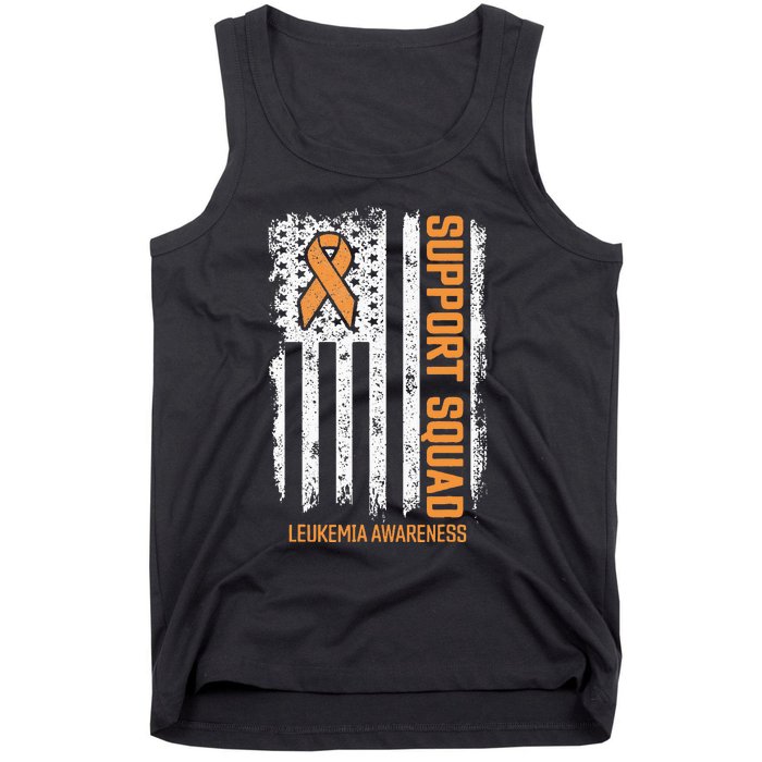 Leukemia Cancer Flag Support Squad Leukemia Cancer Awareness Tank Top