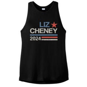 Liz Cheney For President 2024 Usa Election Liz 24 Ladies PosiCharge Tri-Blend Wicking Tank