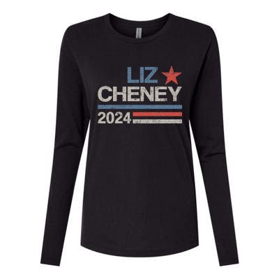 Liz Cheney For President 2024 Usa Election Liz 24 Womens Cotton Relaxed Long Sleeve T-Shirt