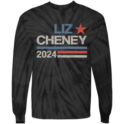 Liz Cheney For President 2024 Usa Election Liz 24 Tie-Dye Long Sleeve Shirt