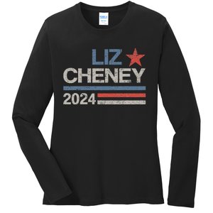 Liz Cheney For President 2024 Usa Election Liz 24 Ladies Long Sleeve Shirt