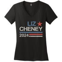 Liz Cheney For President 2024 Usa Election Liz 24 Women's V-Neck T-Shirt