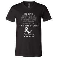 Lung Cancer Fight Cancer Ribbon V-Neck T-Shirt