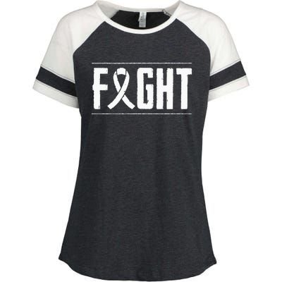 Lung Cancer Fight Cancer Ribbon Enza Ladies Jersey Colorblock Tee