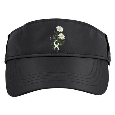 Lung Cancer Fight Support White Ribbon Gift Lung Cancer Adult Drive Performance Visor