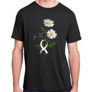 Lung Cancer Fight Support White Ribbon Gift Lung Cancer Adult ChromaSoft Performance T-Shirt