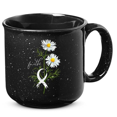 Lung Cancer Fight Support White Ribbon Gift Lung Cancer 15oz Campfire Ceramic Mug