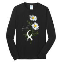 Lung Cancer Fight Support White Ribbon Gift Lung Cancer Tall Long Sleeve T-Shirt