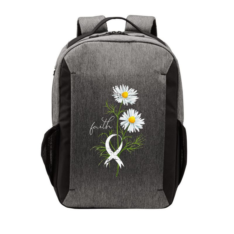 Lung Cancer Fight Support White Ribbon Gift Lung Cancer Vector Backpack