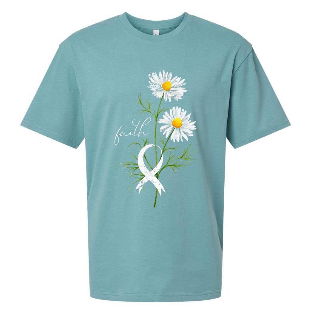 Lung Cancer Fight Support White Ribbon Gift Lung Cancer Sueded Cloud Jersey T-Shirt