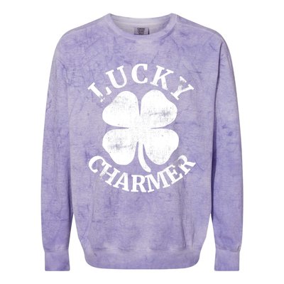 LUCKY CHARMER Funny St. Patrick's Day Boy Girl Colorblast Crewneck Sweatshirt