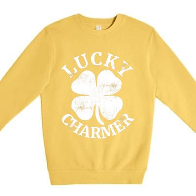 LUCKY CHARMER Funny St. Patrick's Day Boy Girl Premium Crewneck Sweatshirt