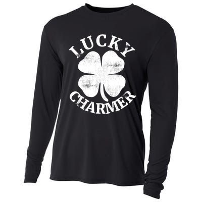 LUCKY CHARMER Funny St. Patrick's Day Boy Girl Cooling Performance Long Sleeve Crew