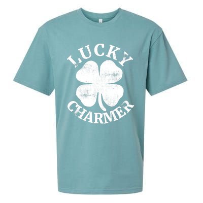 LUCKY CHARMER Funny St. Patrick's Day Boy Girl Sueded Cloud Jersey T-Shirt