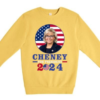 Liz Cheney For President 2024 USA Election Liz 24 Premium Crewneck Sweatshirt