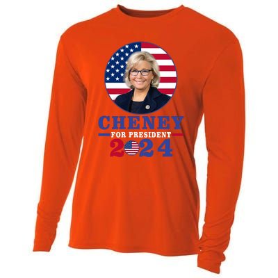 Liz Cheney For President 2024 USA Election Liz 24 Cooling Performance Long Sleeve Crew