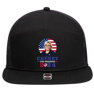 Liz Cheney For President 2024 USA Election Liz 24 7 Panel Mesh Trucker Snapback Hat