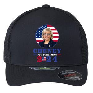 Liz Cheney For President 2024 USA Election Liz 24 Flexfit Unipanel Trucker Cap