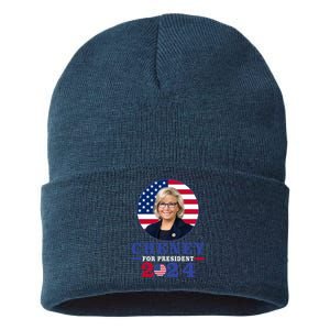 Liz Cheney For President 2024 USA Election Liz 24 Sustainable Knit Beanie