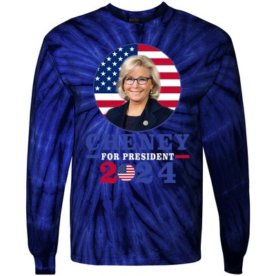 Liz Cheney For President 2024 USA Election Liz 24 Tie-Dye Long Sleeve Shirt