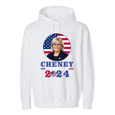 Liz Cheney For President 2024 USA Election Liz 24 Garment-Dyed Fleece Hoodie