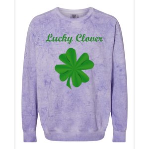 Lucky Clover Four Leaf Saint Patrick's Day Irish Women Colorblast Crewneck Sweatshirt