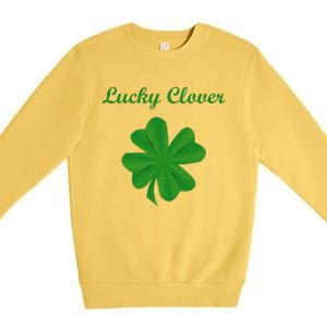 Lucky Clover Four Leaf Saint Patrick's Day Irish Women Premium Crewneck Sweatshirt