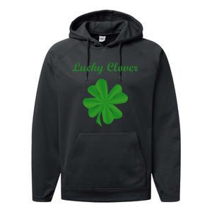 Lucky Clover Four Leaf Saint Patrick's Day Irish Women Performance Fleece Hoodie