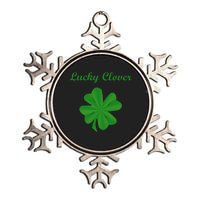 Lucky Clover Four Leaf Saint Patrick's Day Irish Women Metallic Star Ornament