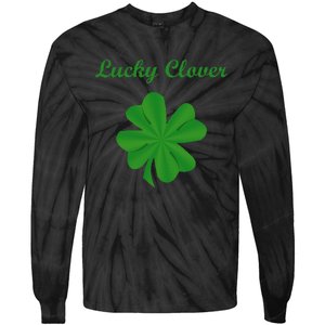 Lucky Clover Four Leaf Saint Patrick's Day Irish Women Tie-Dye Long Sleeve Shirt