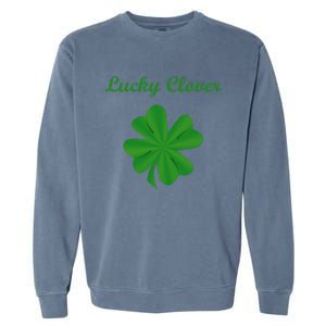 Lucky Clover Four Leaf Saint Patrick's Day Irish Women Garment-Dyed Sweatshirt