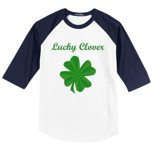 Lucky Clover Four Leaf Saint Patrick's Day Irish Women Baseball Sleeve Shirt