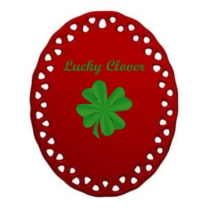 Lucky Clover Four Leaf Saint Patrick's Day Irish Women Ceramic Oval Ornament