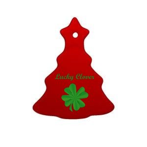 Lucky Clover Four Leaf Saint Patrick's Day Irish Women Ceramic Tree Ornament