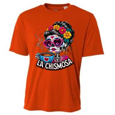 La Chismosa Funny Mexican Chisme Spanish Skeleton Skull Cooling Performance Crew T-Shirt