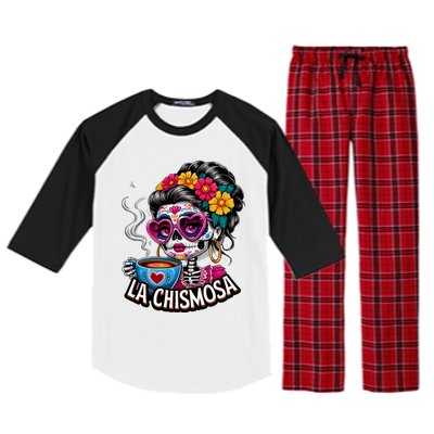 La Chismosa Funny Mexican Chisme Spanish Skeleton Skull Raglan Sleeve Pajama Set