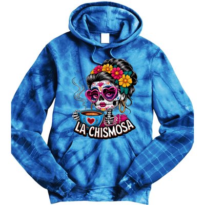 La Chismosa Funny Mexican Chisme Spanish Skeleton Skull Tie Dye Hoodie