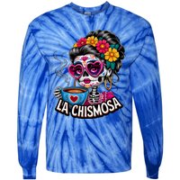 La Chismosa Funny Mexican Chisme Spanish Skeleton Skull Tie-Dye Long Sleeve Shirt