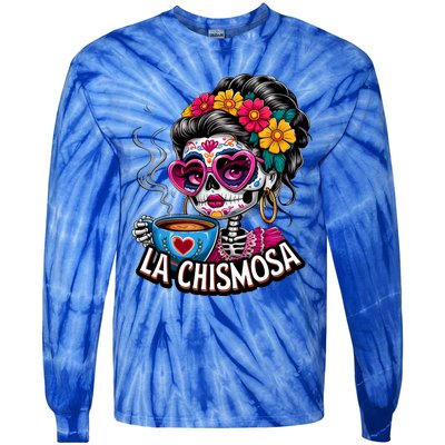 La Chismosa Funny Mexican Chisme Spanish Skeleton Skull Tie-Dye Long Sleeve Shirt