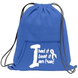 Lung Cancer Fight Cancer Ribbon Gift Sweatshirt Cinch Pack Bag