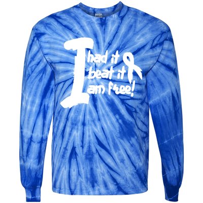 Lung Cancer Fight Cancer Ribbon Gift Tie-Dye Long Sleeve Shirt