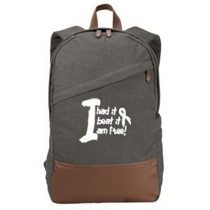 Lung Cancer Fight Cancer Ribbon Gift Cotton Canvas Backpack