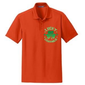 LUCKY CHARMER Funny St. Patrick's Day Dry Zone Grid Polo