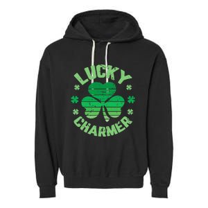 LUCKY CHARMER Funny St. Patrick's Day Garment-Dyed Fleece Hoodie