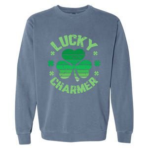 LUCKY CHARMER Funny St. Patrick's Day Garment-Dyed Sweatshirt